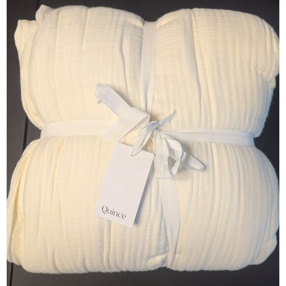 Quince Other - Quince 100% Organic Airy Cotton Gauze Duvet Cover Set 3PC Ivory Size King -NEW-